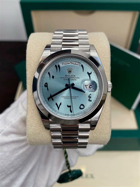 rolex day-date platinum arabic dial retail price